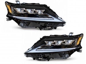 Фары Full LED 3 линзы Lexus RX 350 / 450H 2012-2015 в стиле рестайлинг 2020