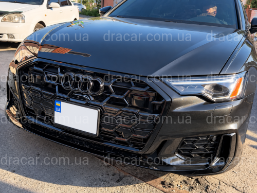 Бампер передний в сборе стиль S6 2024+ BLACK для Audi A6 C8 2018+ артикул 9362