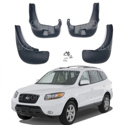 Брызговики Hyundai Santa Fe до рестайлинга 2006-2009, комплект 4шт. артикул 7986