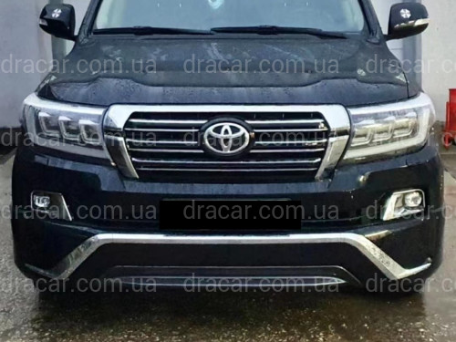 Бампер у зборі Toyota Land Cruiser 200 2007-2015 у стилі рестайлінг 2016+ колір чорний 202 артикул 7546