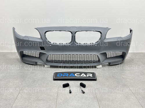 Передній бампер у зборі стиль M5 стиль для BMW 5 Series F10 F11 2010-2016 ПІД ПАРКТРОННИКИ артикул 7920