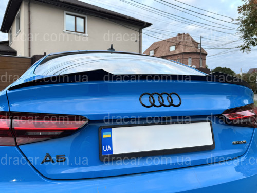 Спойлер лип стиль M4 для Audi A5 B9 2016-2023 ABS пластик, колір чорний глянець артикул 9118