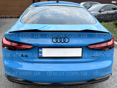 Спойлер лип стиль M4 для Audi A5 B9 2016-2023 ABS пластик, колір чорний глянець артикул 9118