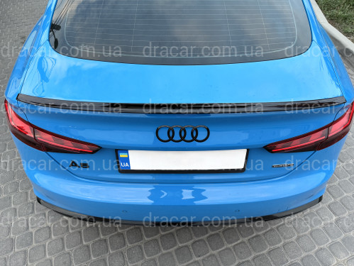 Спойлер лип стиль S5 для Audi A5 B9 2016-2023 ABS пластик, колір чорний глянець артикул 9117