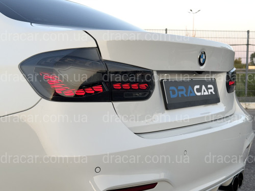Задние LED фонари стиль M4 для BMW 3 series F30 2012-2018 дымчатые, комплект 4шт. артикул 10110