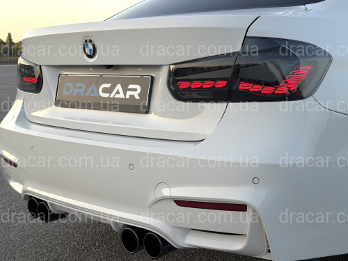 Задние LED фонари стиль M4 для BMW 3 series F30 2012-2018 дымчатые, комплект 4шт. артикул 10110
