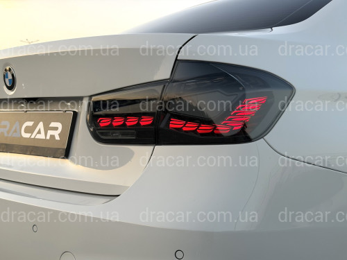 Задние LED фонари стиль M4 для BMW 3 series F30 2012-2018 дымчатые, комплект 4шт. артикул 10110