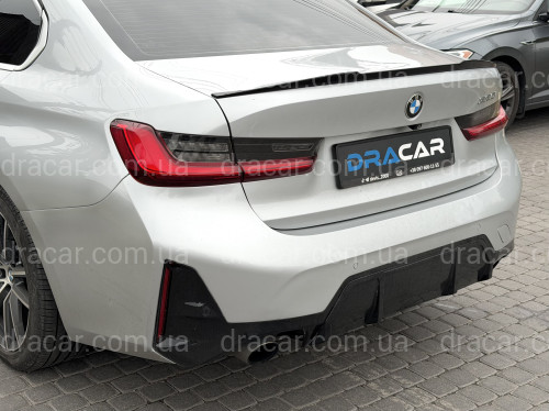 Спойлер лип багажника M3 стиль BMW 3 series G20 2018+ АBS пластик, цвет черный глянец артикул 8199