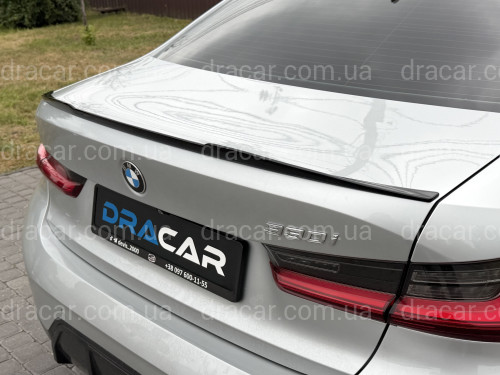 Спойлер лип багажника M3 стиль BMW 3 series G20 2018+ АBS пластик, цвет черный глянец артикул 8199