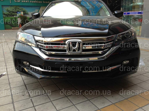 Хром накладки в бампер Honda Accord РЕСТАЙЛИНГ 2015- (хром пластик 2 частини) артикул 5311