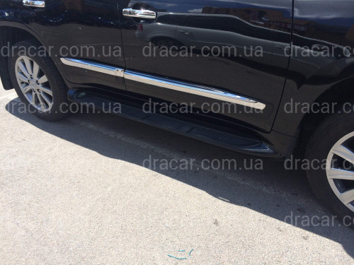 Молдинги на двері Lexus LX 570 2008-2021 колір чорний 202 артикул 4078