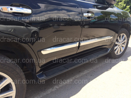 Молдинги на двері Lexus LX 570 2008-2021 колір чорний 202 артикул 4078