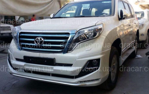 Спідниця переднього бампера Modelista LED Toyota Land Cruiser Prado 150 2013+ ABS чорний колір артикул 5400