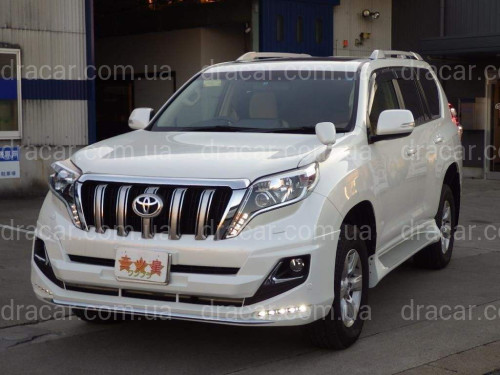 Спідниця переднього бампера Modelista LED Toyota Land Cruiser Prado 150 2013+ ABS чорний колір артикул 5400