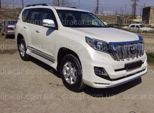 Спідниця переднього бампера Modelista LED Toyota Land Cruiser Prado 150 2013+ ABS чорний колір артикул 5400