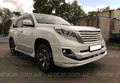 Спідниця переднього бампера Modelista LED Toyota Land Cruiser Prado 150 2013+ ABS чорний колір артикул 5400