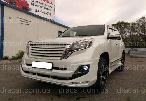 Спідниця переднього бампера Modelista LED Toyota Land Cruiser Prado 150 2013+ ABS чорний колір артикул 5400