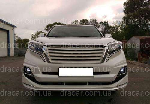 Спідниця переднього бампера Modelista LED Toyota Land Cruiser Prado 150 2013+ ABS чорний колір артикул 5400
