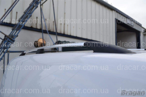 Рейлінги на дах з металевими кріпленнями Ford Connect 2004-2011 ДОВГА БАЗА 2007-2015 колір під хром (полірований алюміній) артикул 5910