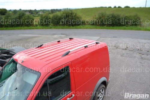 Рейлінги на дах з металевими кріпленнями Ford Connect 2004-2011 Коротка база 2007-2015 колір під хром (полірований алюміній) артикул 5909