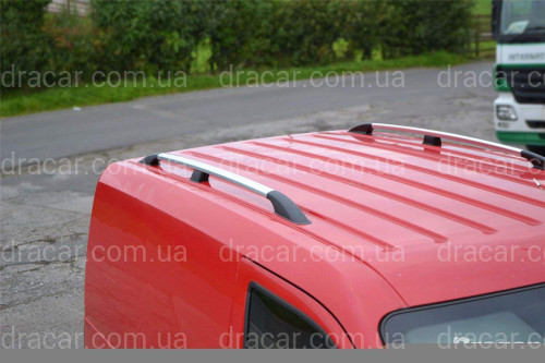 Рейлінги на дах із пластиковими кріпленнями Ford Transit Connect / Tourneo 2004-2014 КОРОТКА БАЗА, під хром (полірований алюміній) артикул 2241