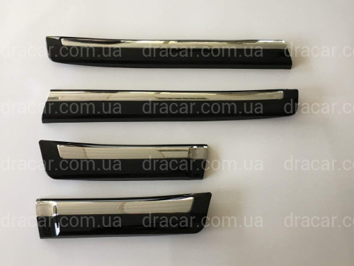 Молдінги на двері Toyota Land Cruiser 200 2007-2015 рестайлінг 2012, колір чорний 202 (широкі 15см) артикул 3064