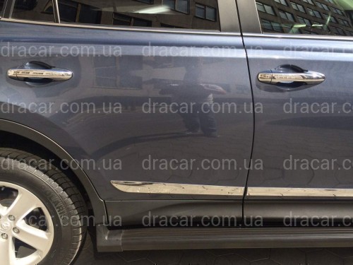Молдінги дверей Toyota RAV-4 2013-2018 (хромований пластик) артикул 3274