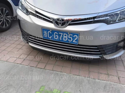 Хром накладки в бампер Toyota Corolla рестайлінг 2016-(хромований пластик) 4 частини артикул 6749