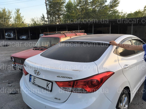 Козирок на скло Hyundai Elantra MD 2010-2015 ABS пластик під фарбування артикул 6712