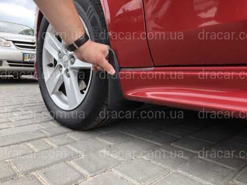 Бризковики Mitsubishi Lancer X під поріг (до рейсталінгу) комплект 4 шт. артикул 6820