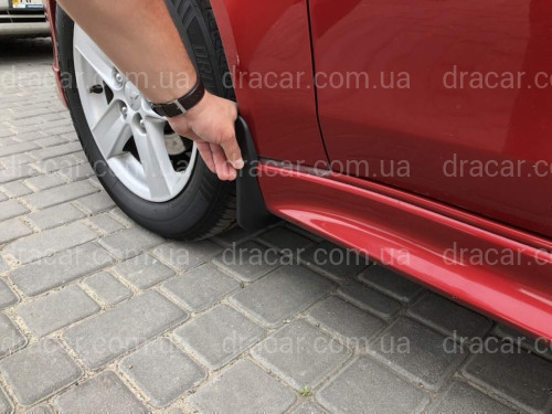 Бризковики Mitsubishi Lancer X під поріг (до рейсталінгу) комплект 4 шт. артикул 6820