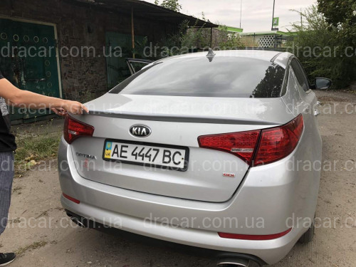 Спойлер ліп вузький на багажник Kia Optima 2010-2013 ABS пластик під фарбування артикул 6792