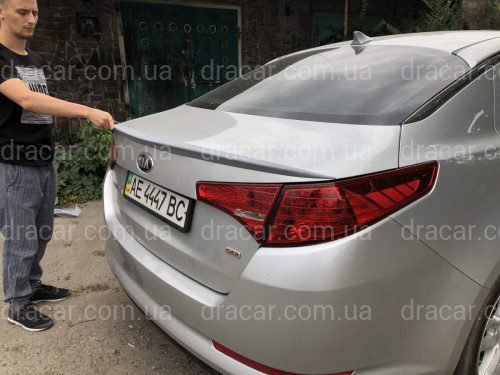 Спойлер ліп вузький на багажник Kia Optima 2010-2013 ABS пластик під фарбування артикул 6792