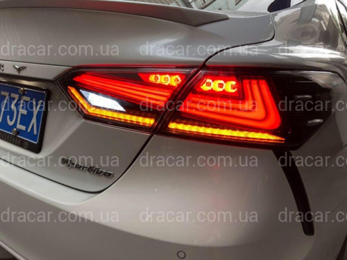 Задні діодні ліхтарі Toyota Camry 70 2018 - димчасті артикул 6880