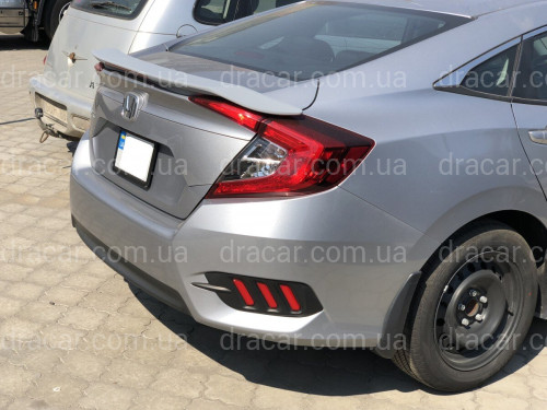 Спойлер багажника Honda Civic зі стоп сигналом 2016-ABS пластик під фарбування артикул 6922