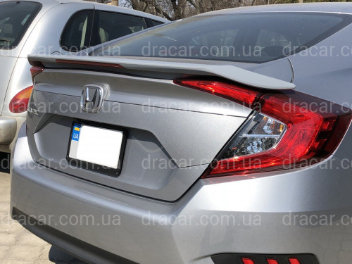 Спойлер багажника Honda Civic зі стоп сигналом 2016-ABS пластик під фарбування артикул 6922