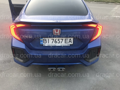 Бампер задній SI Honda Civic 4D 2016-2019 комплектний артикул 6967