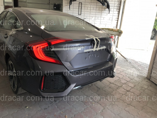 Бампер задній SI Honda Civic 4D 2016-2019 комплектний артикул 6967