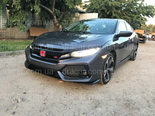Решітка радіатора SI для Honda Civic 4D тІльки SI / 5D 2016 - з віями, чорний колір (без емблеми) артикул 6968