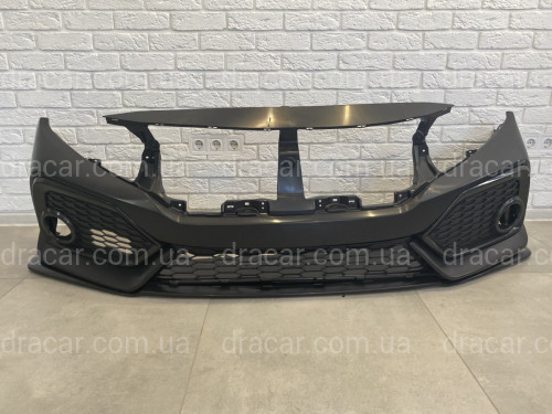 Бампер передній SI Honda Civic 4D / 5D 2016-2020 (бампер, губа, сітки) артикул 6931