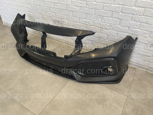 Бампер передній SI Honda Civic 4D / 5D 2016-2020 (бампер, губа, сітки) артикул 6931