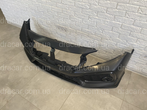 Бампер передній SI Honda Civic 4D / 5D 2016-2020 (бампер, губа, сітки) артикул 6931