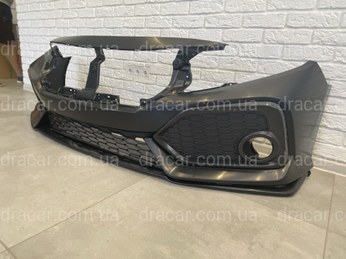 Бампер передній SI Honda Civic 4D / 5D 2016-2020 (бампер, губа, сітки) артикул 6931
