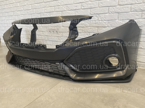 Бампер передній SI Honda Civic 4D / 5D 2016-2020 (бампер, губа, сітки) артикул 6931