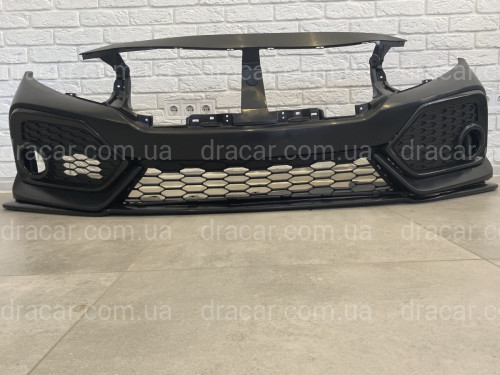 Бампер передній SI Honda Civic 4D / 5D 2016-2020 (бампер, губа, сітки) артикул 6931