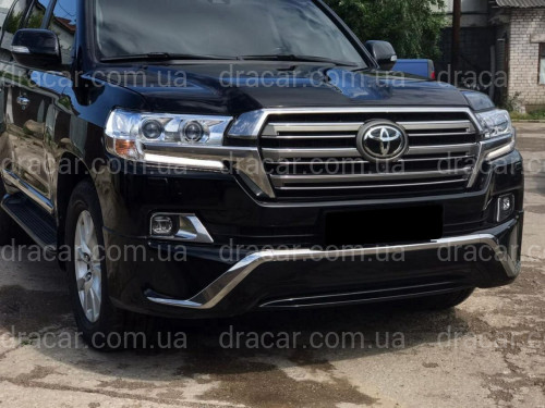 Обвіс спідниця переднього бампера Executive Toyota Land Cruiser 200 2016 колір чорний артикул 6729