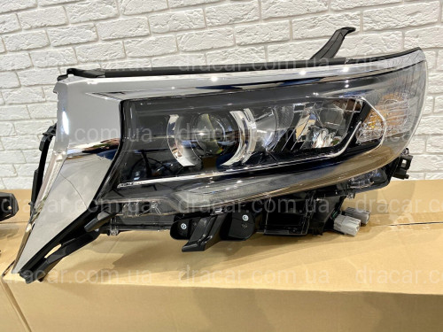 Фари Full Led Toyota Land Cruiser Prado 150 рестайлінг 2018+ (ліва+права) замість галогену, в комплекті з віями артикул 6842