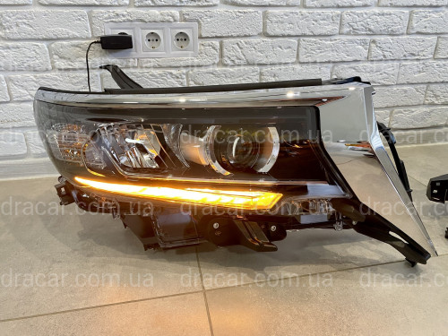 Фари Full Led Toyota Land Cruiser Prado 150 рестайлінг 2018+ (ліва+права) замість галогену, в комплекті з віями артикул 6842