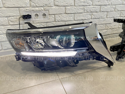 Фари Full Led Toyota Land Cruiser Prado 150 рестайлінг 2018+ (ліва+права) замість галогену, в комплекті з віями артикул 6842