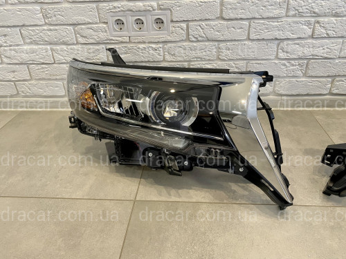 Фари Full Led Toyota Land Cruiser Prado 150 рестайлінг 2018+ (ліва+права) замість галогену, в комплекті з віями артикул 6842